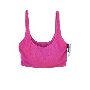 Bar III Tank Bikini Top Candy Kiss Pink Womens Size L Built in shelf Bra New $48